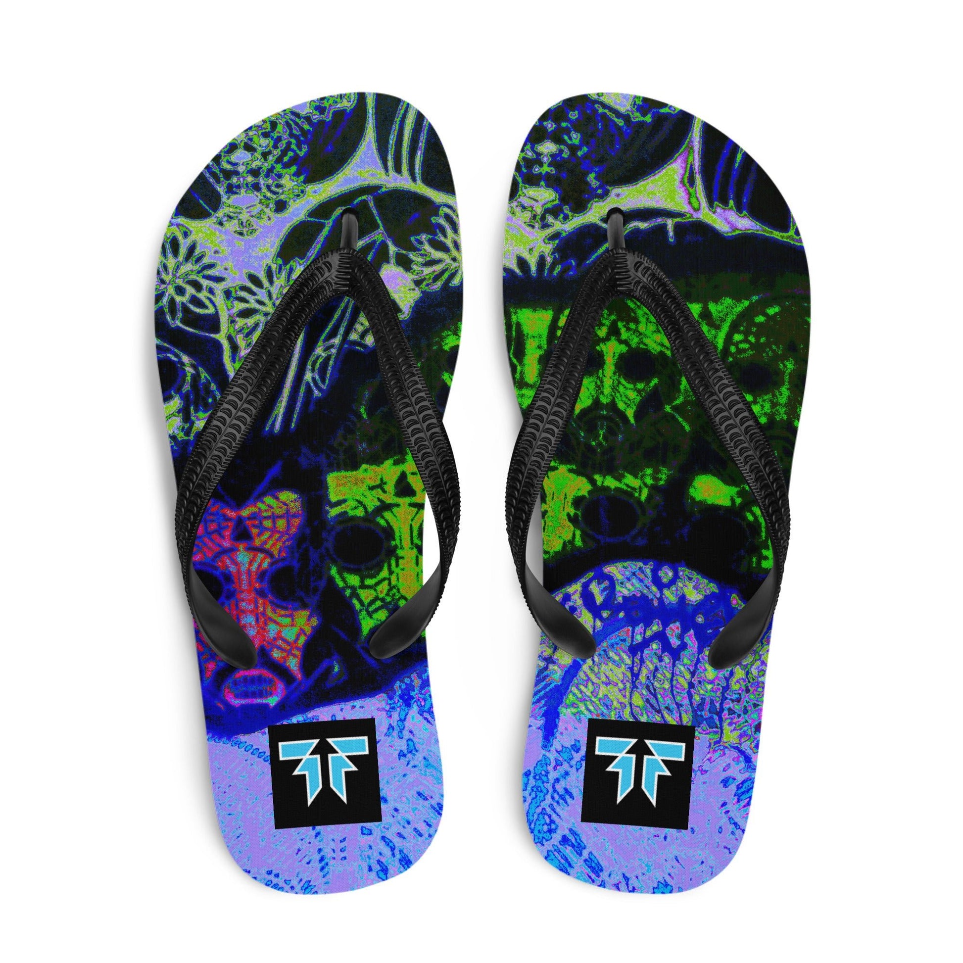 Flip - Flops - Psychedelic Skull - Fliukka Clothing.