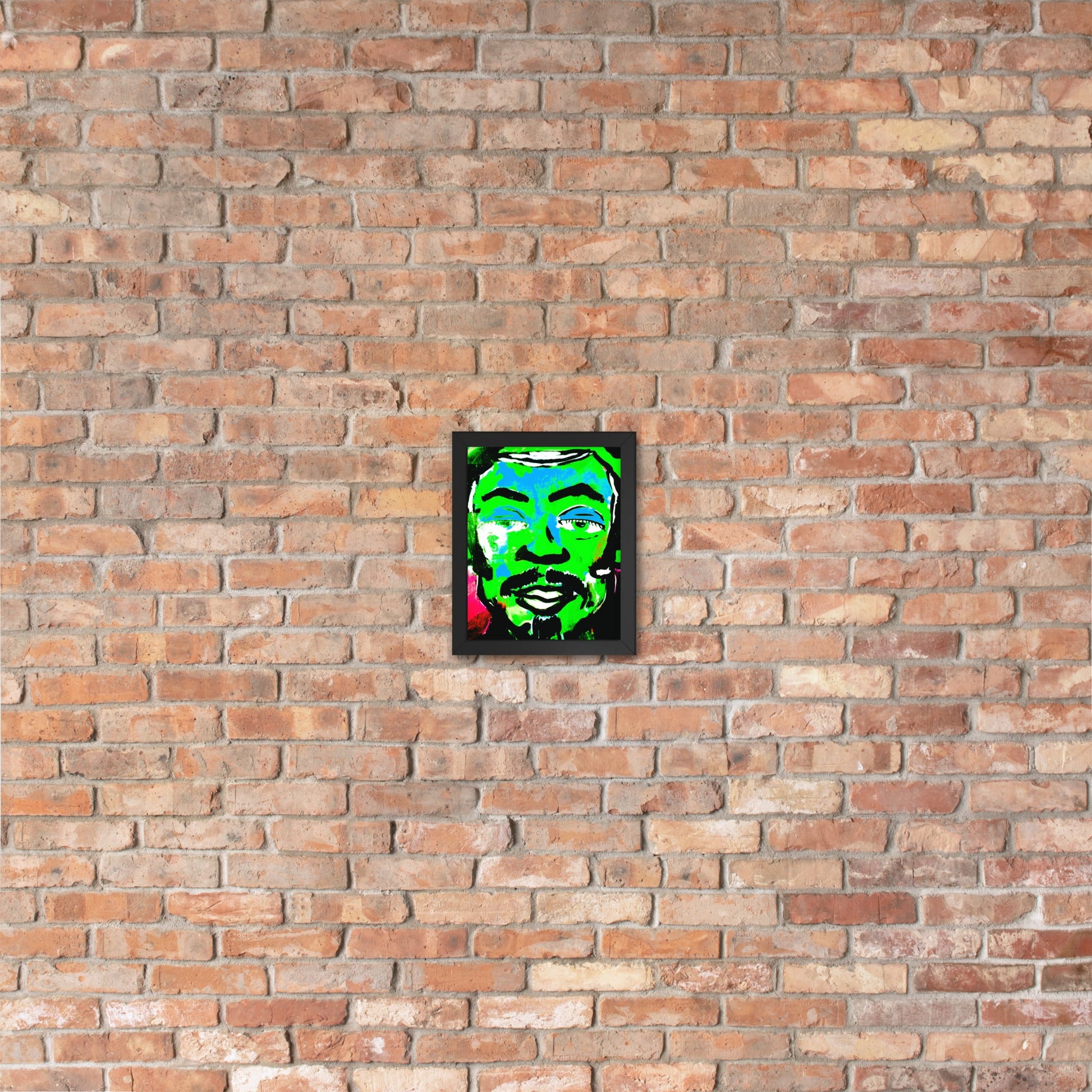 Framed poster, green face - FLIUKKA