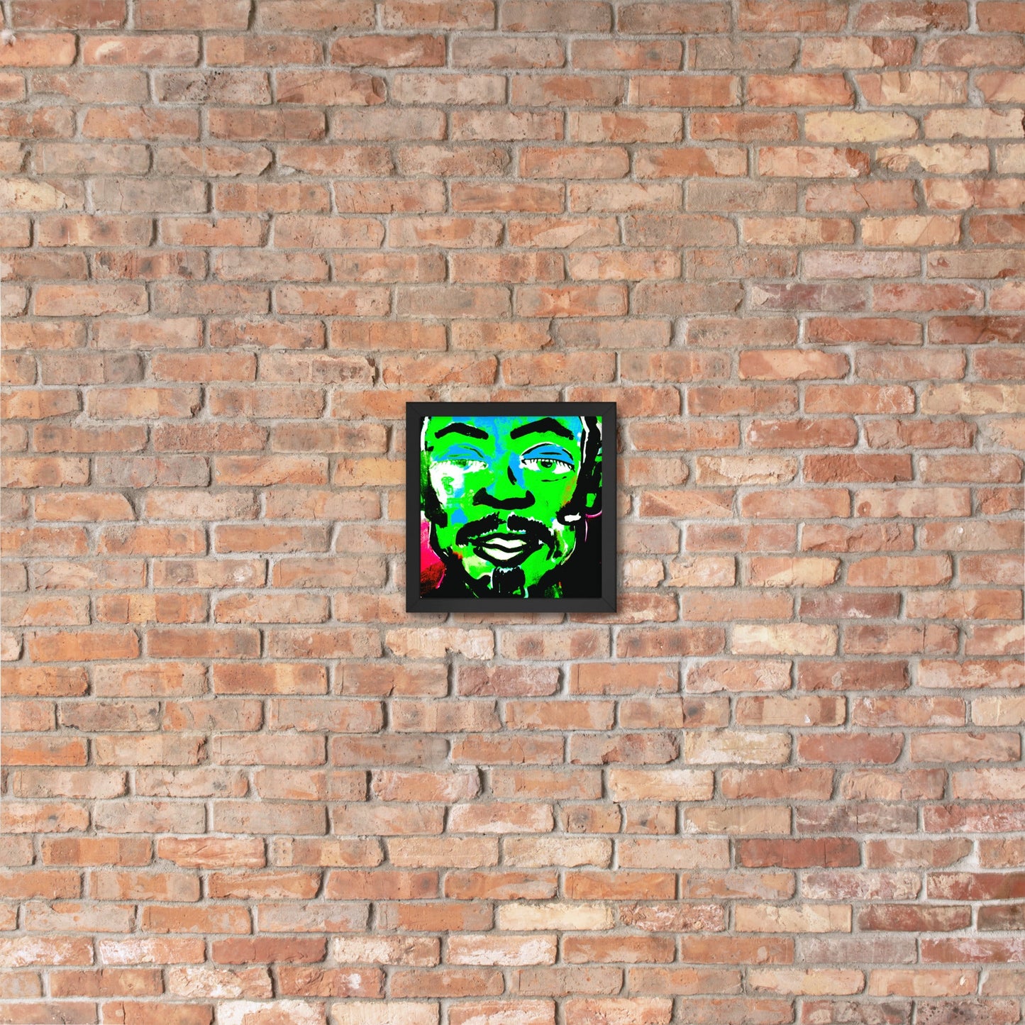 Framed poster, green face - FLIUKKA