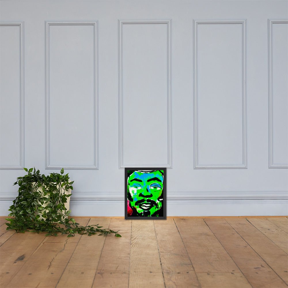 Framed poster, green face - FLIUKKA