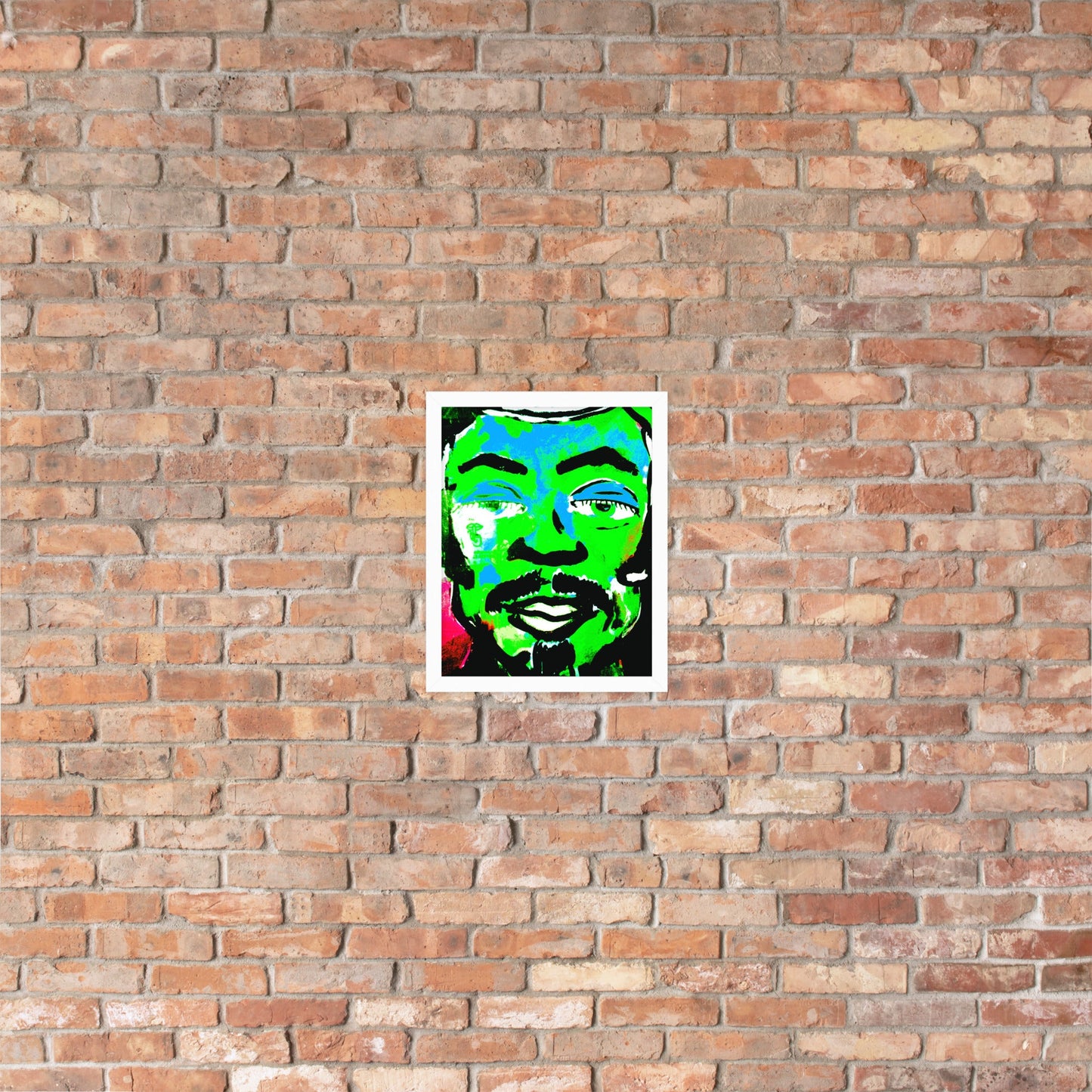 Framed poster, green face - FLIUKKA