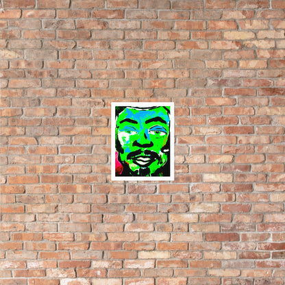 Framed poster, green face - FLIUKKA