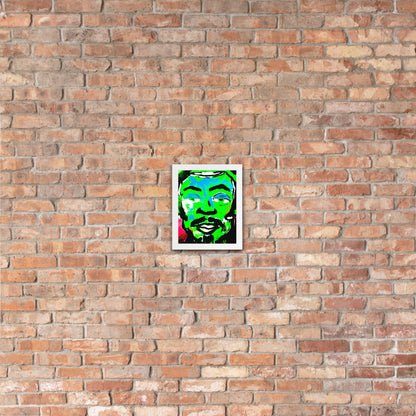 Framed poster, green face - FLIUKKA