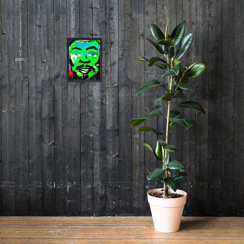 Framed poster, green face - FLIUKKA