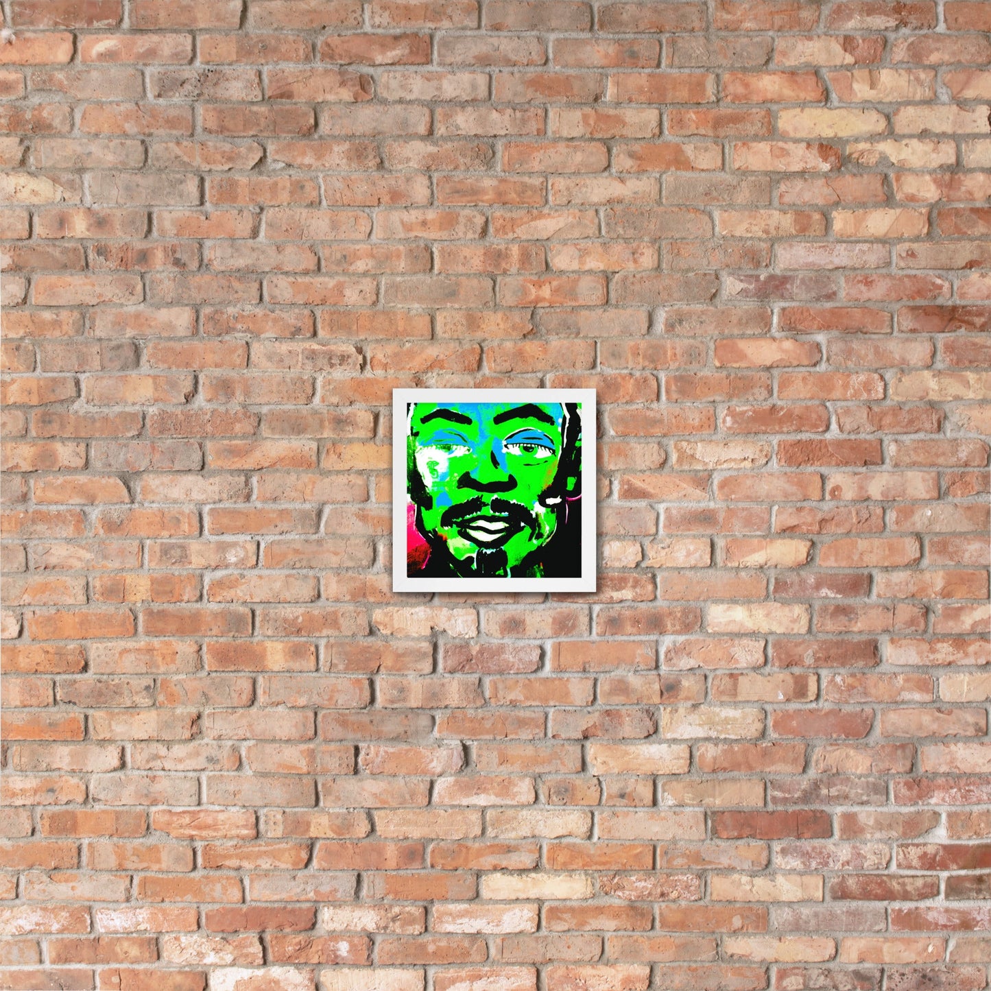 Framed poster, green face - FLIUKKA