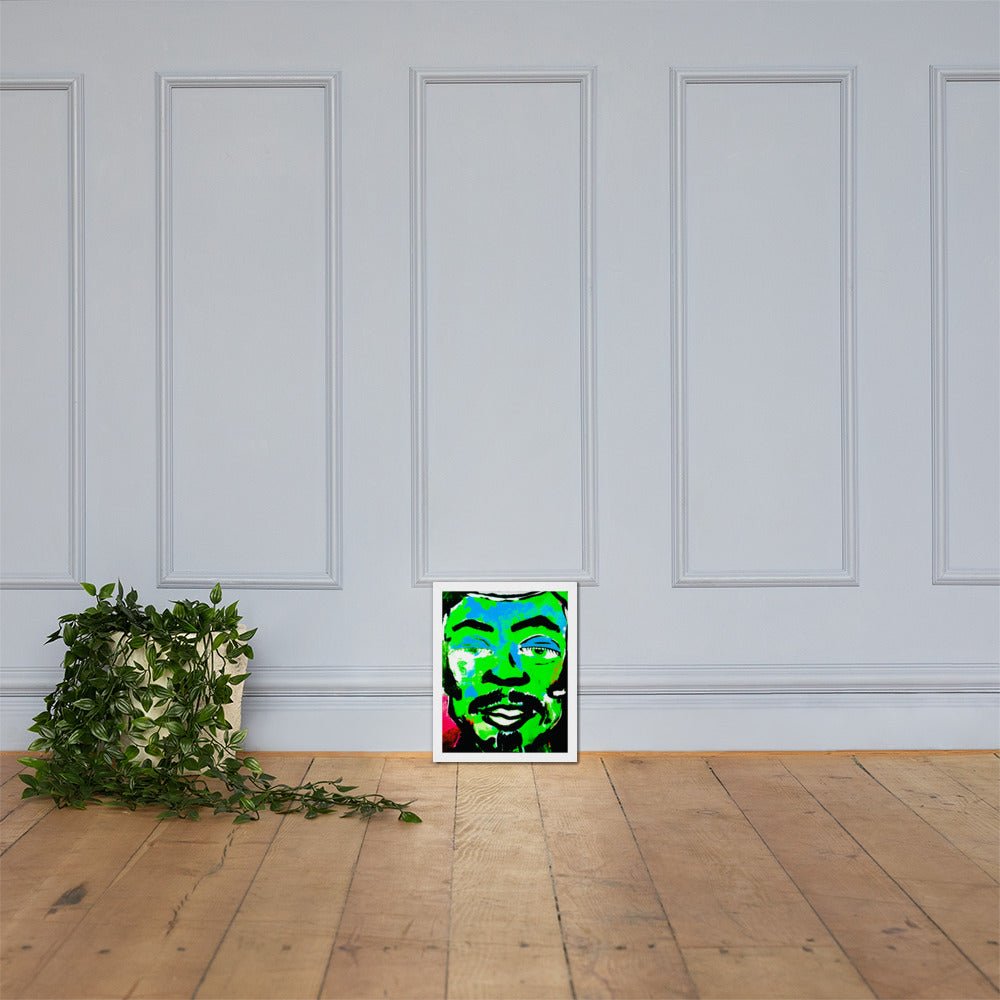 Framed poster, green face - FLIUKKA