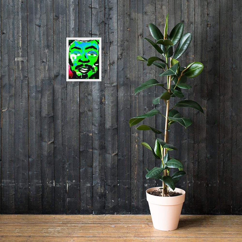 Framed poster, green face - FLIUKKA