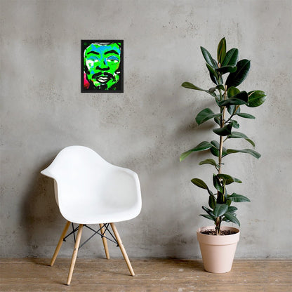 Framed poster, green face - FLIUKKA