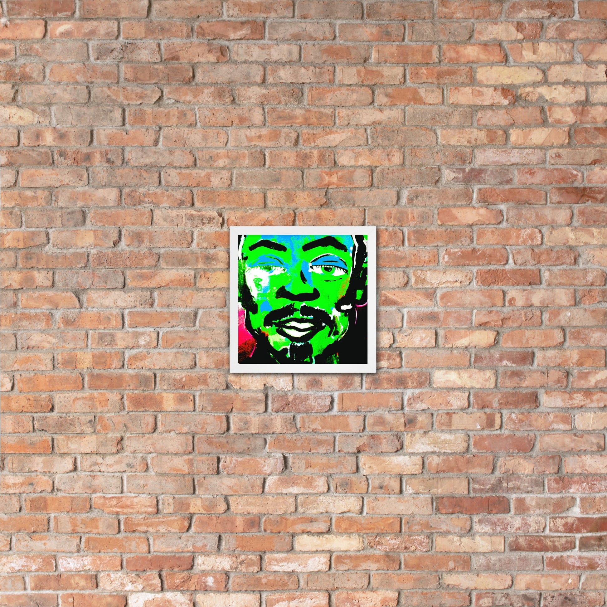 Framed poster, green face - FLIUKKA