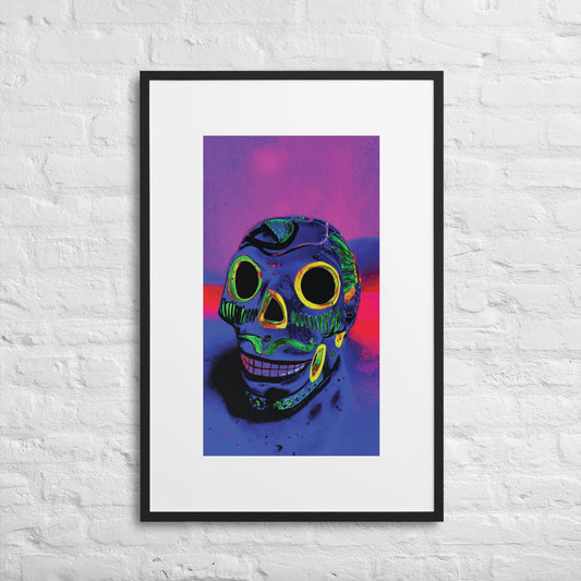 Matte Paper Framed Poster With Mat - Calavera 0.01 - Fliukka street wear.