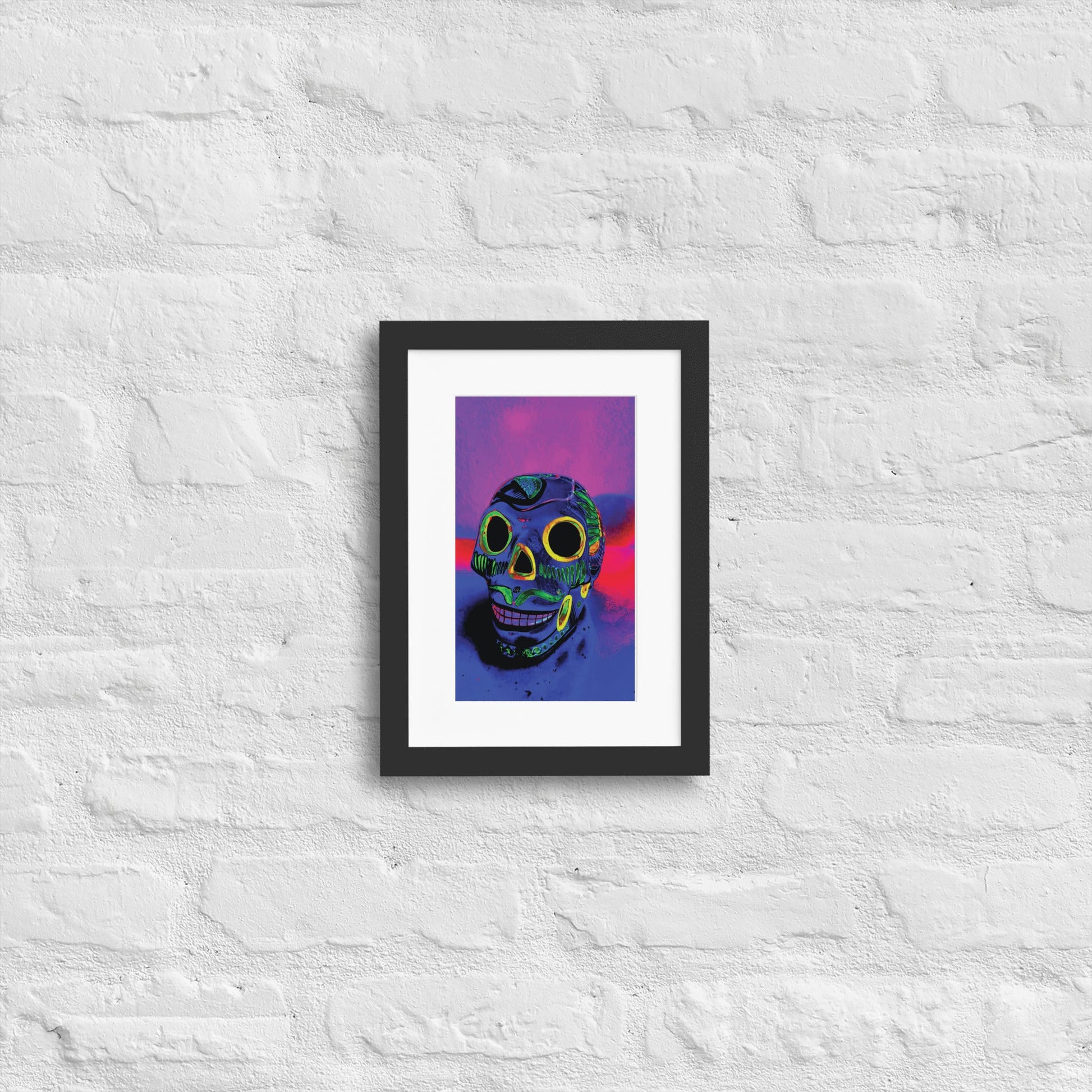 Matte Paper Framed Poster With Mat - Calavera 0.01 - Fliukka street wear.