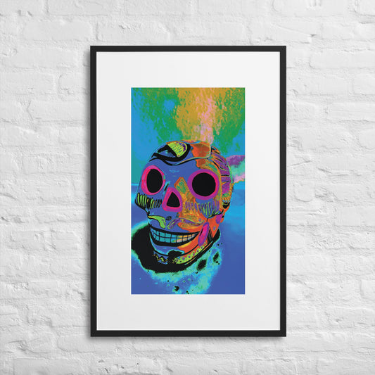 Matte Paper Framed Poster With Mat - Calavera 0.02 - Fliukka street wear.