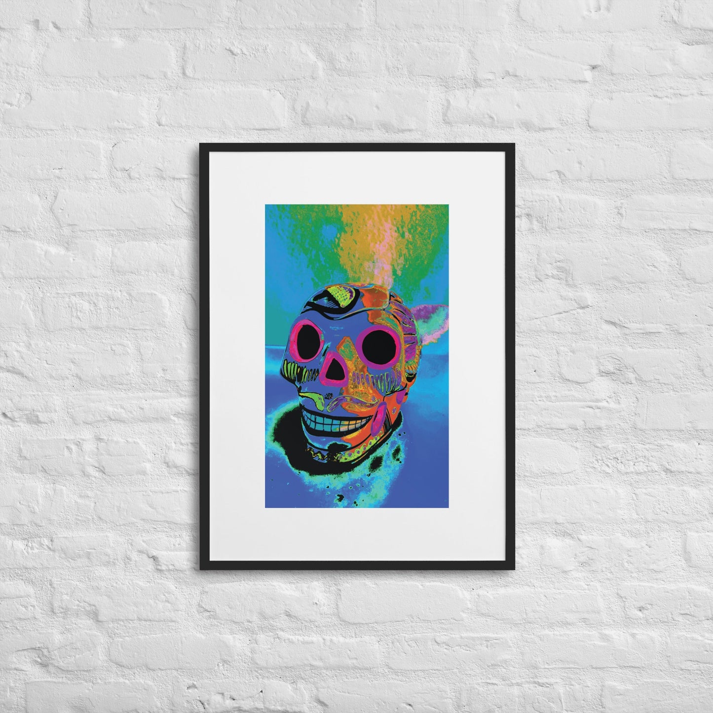 Matte Paper Framed Poster With Mat - Calavera 0.02 - Fliukka street wear.
