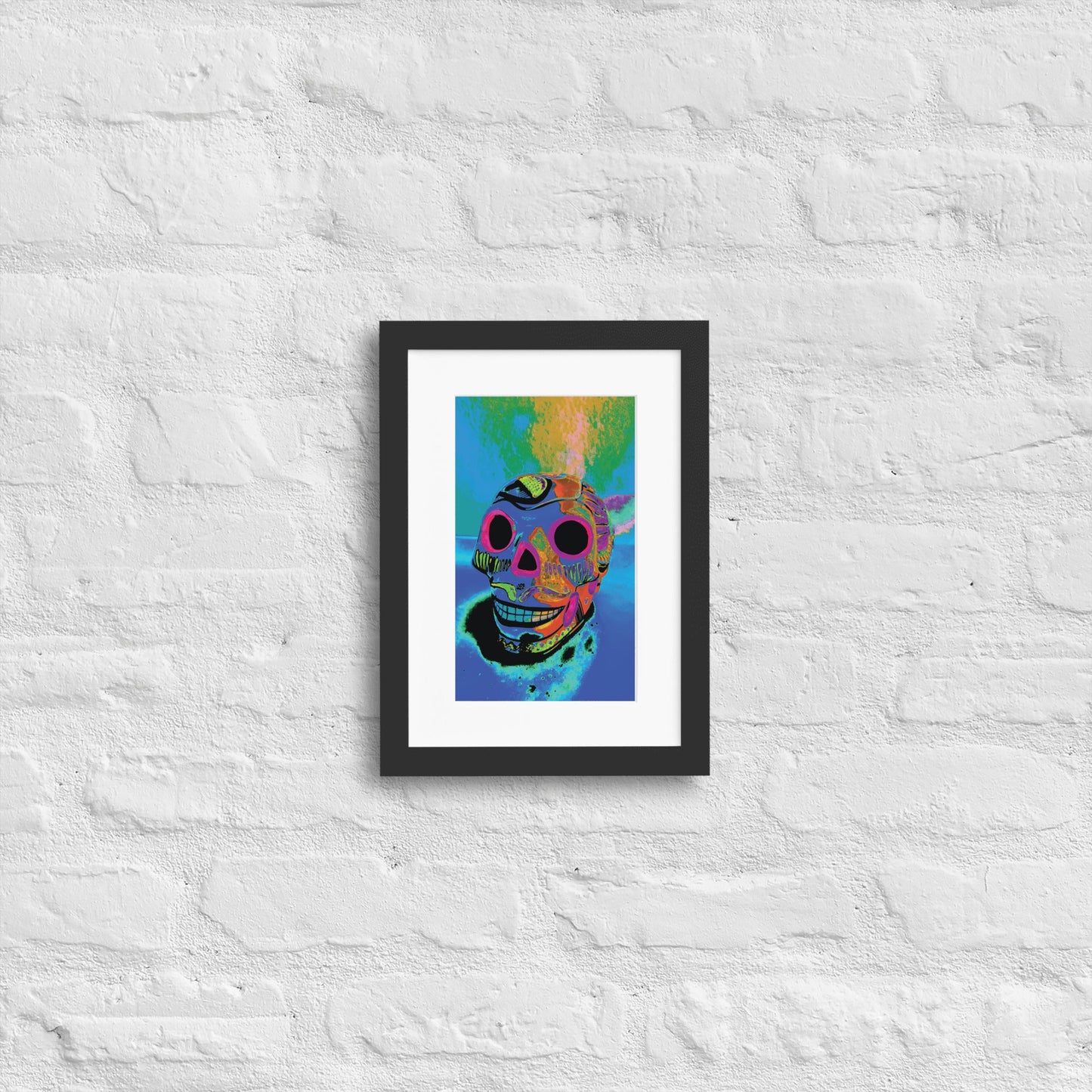Matte Paper Framed Poster With Mat - Calavera 0.02 - Fliukka street wear.