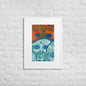 Matte Paper Framed Poster With Mat - Psychedelic skull 0.1 - Fliukka street wear.