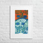 Matte Paper Framed Poster With Mat - Psychedelic skull 0.1 - Fliukka street wear.