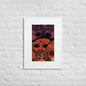 Matte Paper Framed Poster With Mat - Psychedelic skull 0.2 - Fliukka street wear.