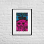 Matte Paper Framed Poster With Mat - Psychedelic skull 0.3 - Fliukka street wear.
