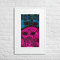 Matte Paper Framed Poster With Mat - Psychedelic skull 0.3 - Fliukka street wear.