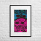 Matte Paper Framed Poster With Mat - Psychedelic skull 0.3 - Fliukka street wear.