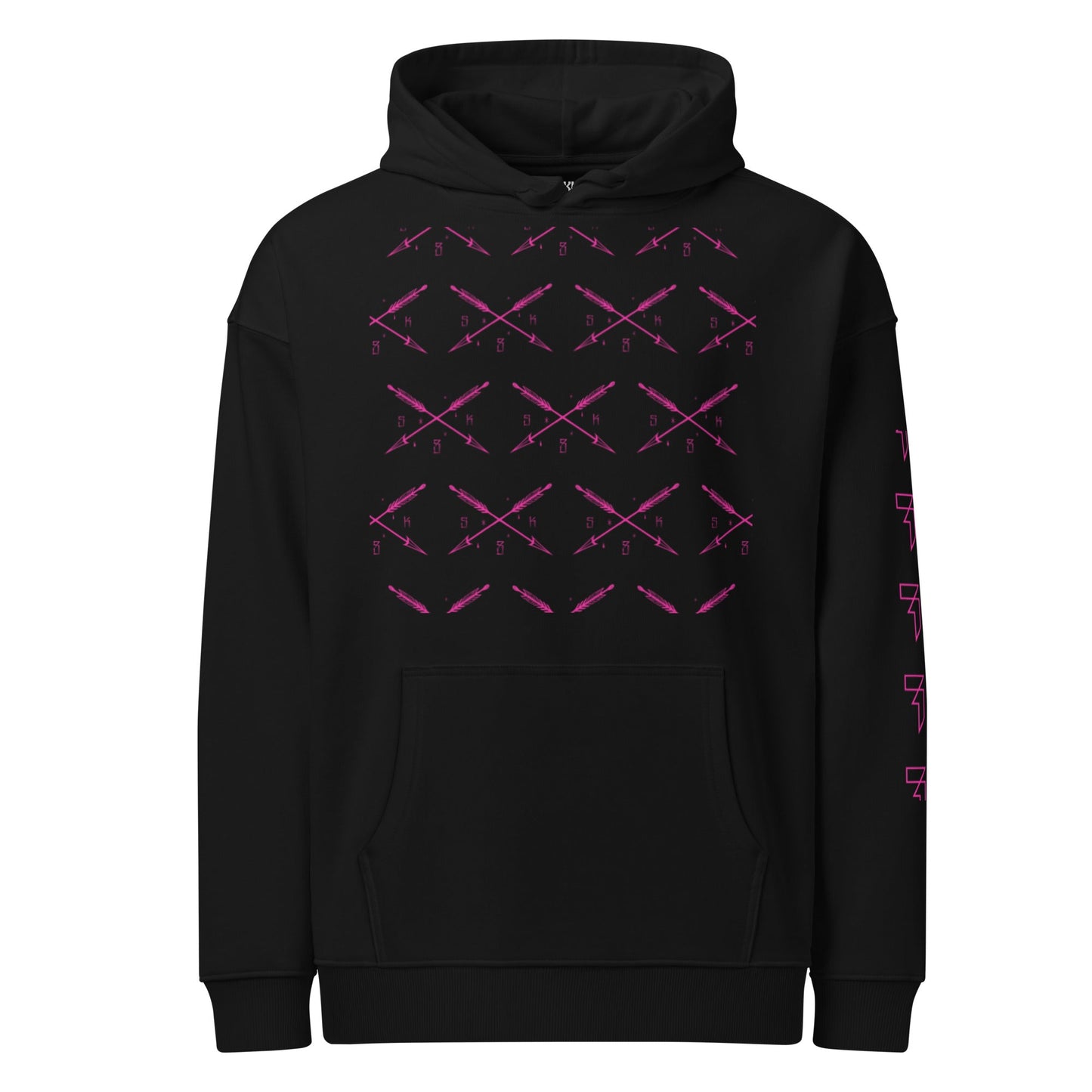 Men organic relaxed hoodie - S K 8 - Fliukka street wear.