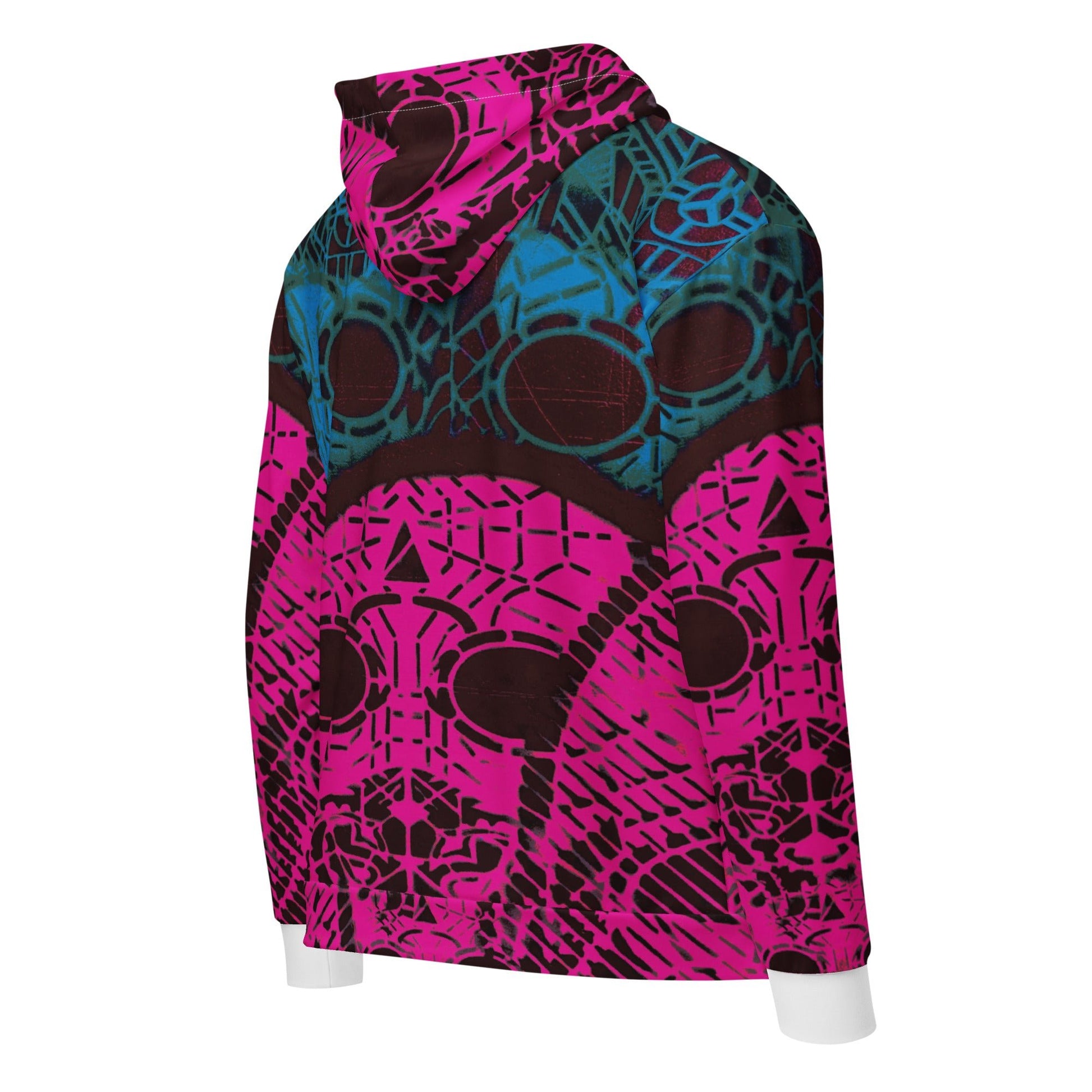 Unisex all over zip hoodie - Tech skull0.1 - Fliukka street wear company.