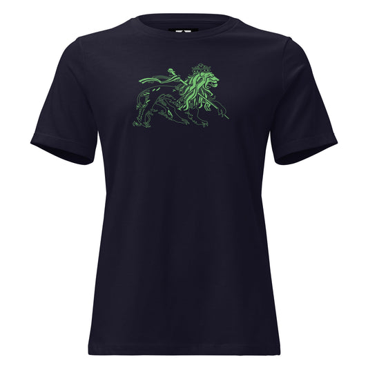 Women's Relaxed T-Shirt - Lion green - Fliukka Clothing